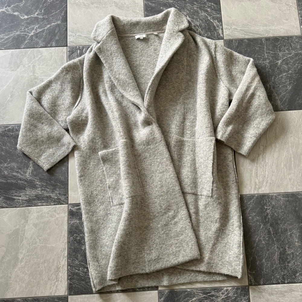 Vince Merino Wool/Alpaca Blend Longline Cardigan Jacket - Grey - EUC - Size 3X